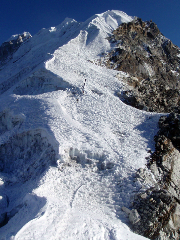 Looking up slopes of Lobuche